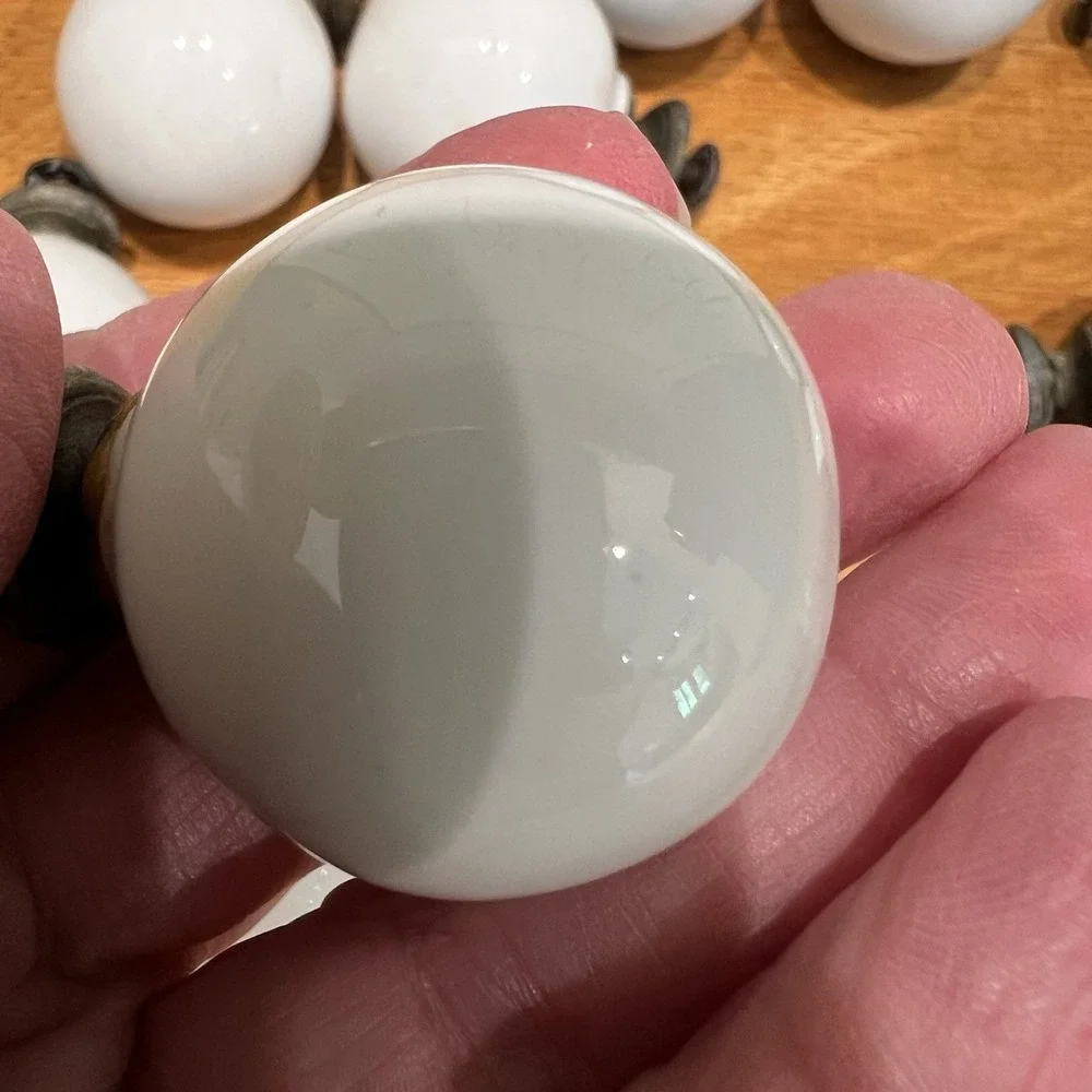 Antique White Porcelain Knobs 1.25